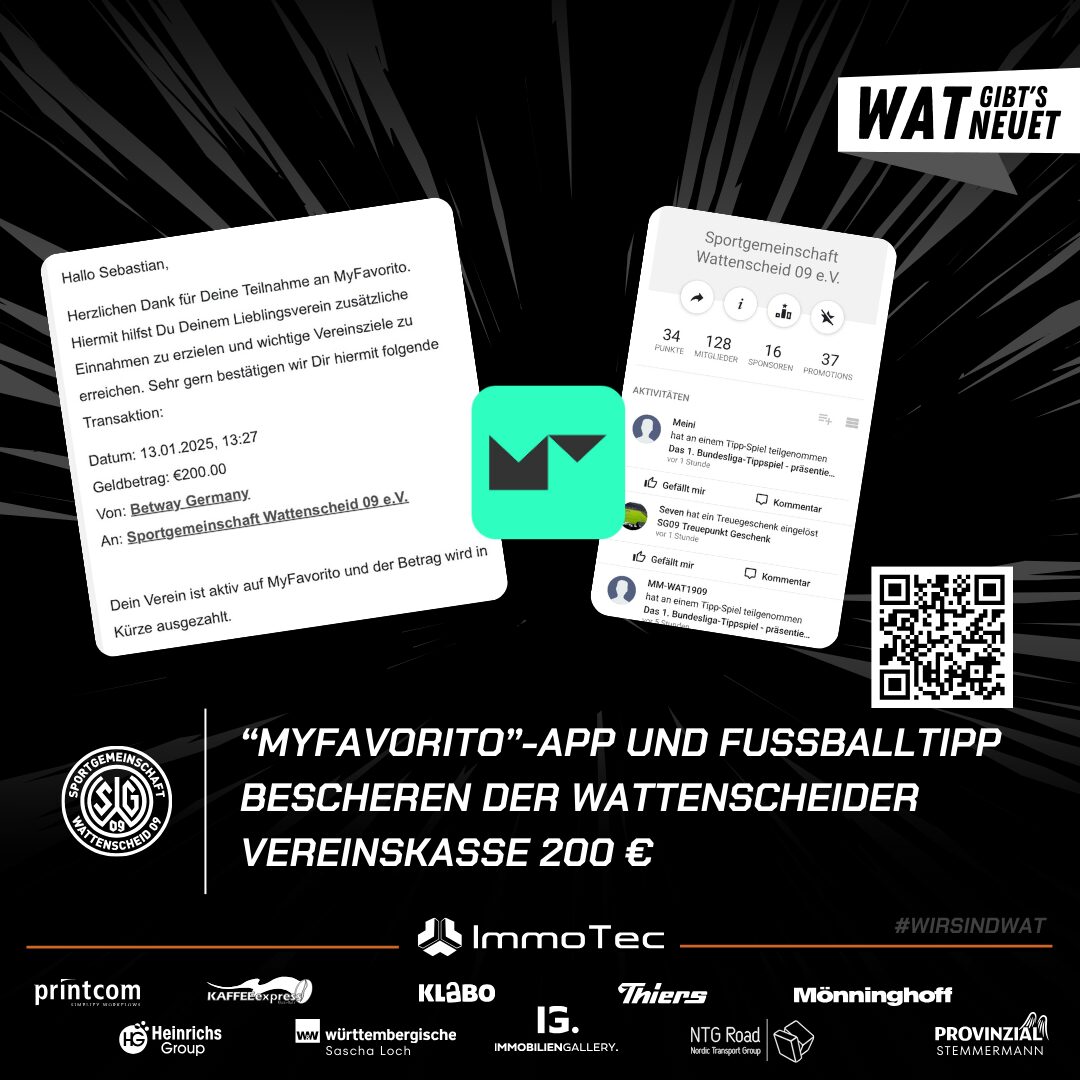 Grafik MyFavorito - 200 Euro für die Vereinskasse durch Fußballtipp