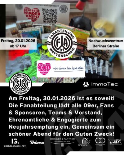 Bild mit Tombolapreisen. Hinweis zur FAW-Veranstaltung am 30.1.2026